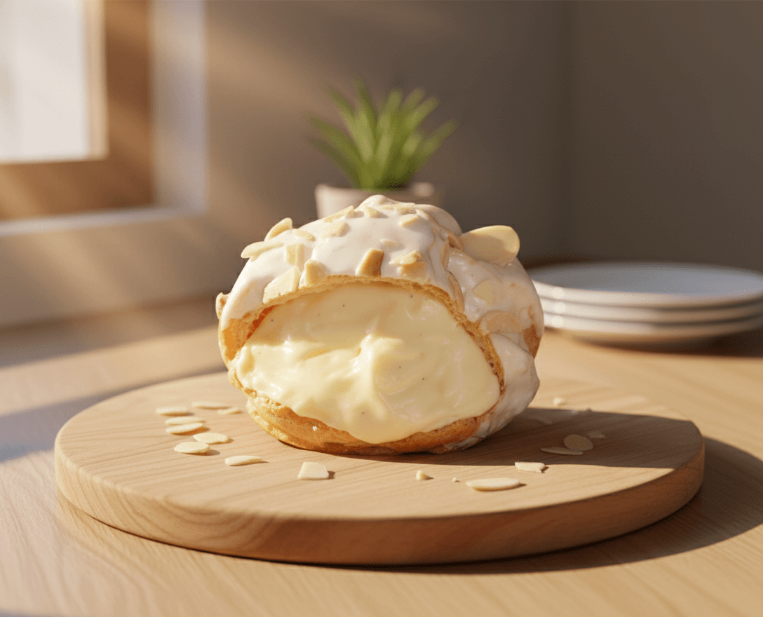 ALMOND WHITE ÉCLAIR PUFF